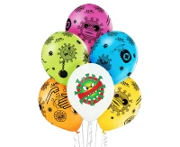 Balloons Belbal 12", D11, Stop The Virus mix, 6 pcs
